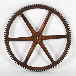 Industrial Carved Wood Cog Foundry Mold