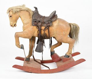 A Victorian Wooden Rocking Horse