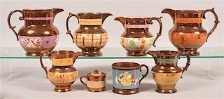 8 Various Pieces of Copper Lustre China.