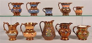 10 Various Pieces of Copper Lustre China.