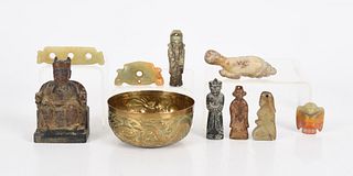 Group of small Chinese objects: Hardstone, etc