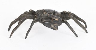 Japanese Bronze Model of a Crab, Meiji