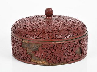 A Chinese Qing Dynasty Cinnabar Box