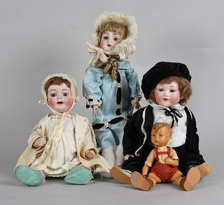 Four Dolls, Including Armand Marseille
