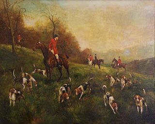 CARRION. Large Oil on Canvas. Hunting Scene.