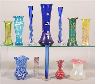 12 Various Vintage Art Glass Vases.