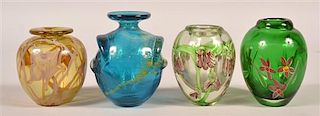 Four Various Contemporary Art Glass Vases.