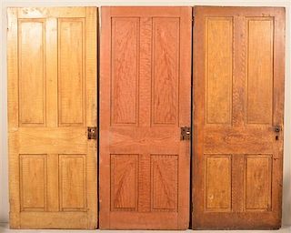 3 PA Antique Grain Paint Decorated Paneled Doors.