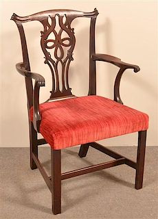 Chippendale Carved Mahogany Armchair.