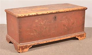 Berks County, PA 19th Century Softwood Dower Chest.