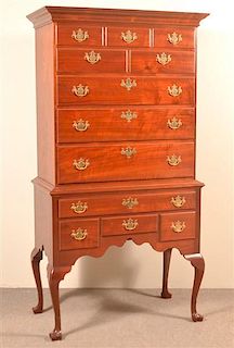 Irion Company  Chippendale Style Walnut Highboy.