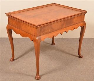 L.W. Crossan Queen Anne Style Tiger Maple Side Table.