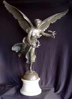 La Renommee, Paul Gasq (1860-1944) Bronze Sculpture