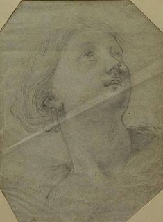 Attributed to Guido Reni. Pencil Drawing of a