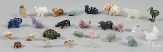 Extensive collection of carved hardstone and ivory animals