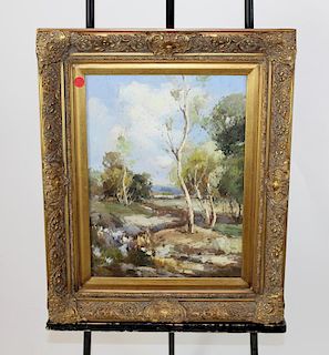 Oil on canvas landscape scene