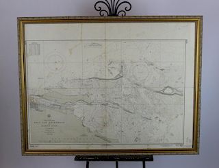Vintage nautical navigational chart West Indies