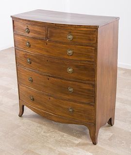 English Bow Front Chest of Drawers Circa 1790s