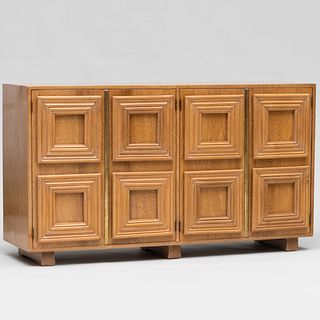 French Brass-Mounted Ceruse Oak Credenza