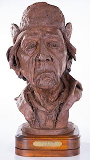 O.T. Bonnett Native American Bust Sculpture