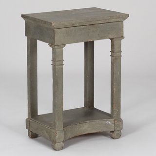 Provincial Green Painted Side Table, Probably Scandinavian