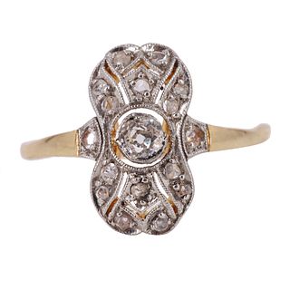 Art Deco Diamonds Ring in Platinum & 18k Gold 
