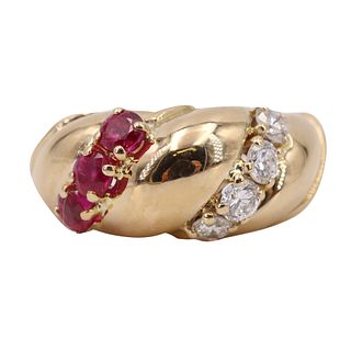 Chaumet Paris Rubies & Diamonds 18k Gold Ring