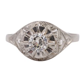 Diamonds &  Platinum Art Deco Ring