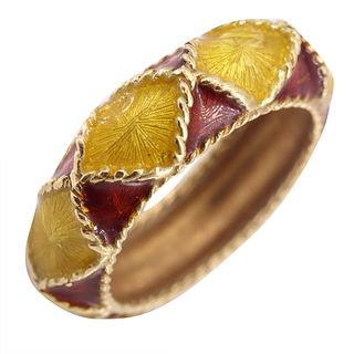 Enameled Ring in 18k Gold