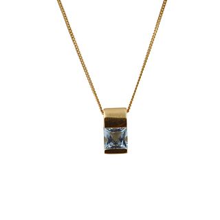 H. stern Blue Topaz 18k Gold Pendant Necklace