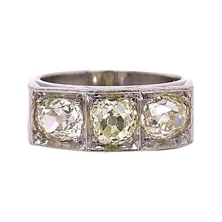 Art Deco Platinum 3-Stone Ring