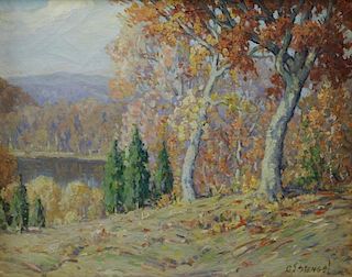 STENGEL, George J. Oil on Canvas. Autumn Landscape