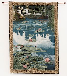 Machine Woven Water Lilies Tapestry