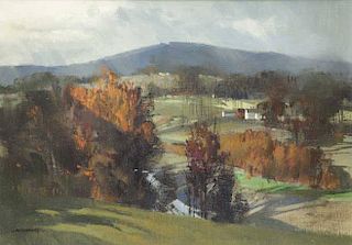 NICHOLAS, Tom. Oil on Canvas. "Vermont Hillside".