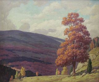 SCHWARTZ, Andrew. Oil on Canvas. Autumn Landscape.