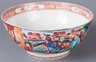 Chinese Rose Famille Punch Bowl Circa 1790s