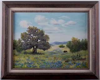 Irene Klein "Texas Bluebonnet" Oil on Canvas Board