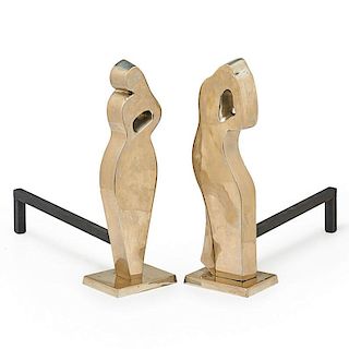 ABSTRACT FIGURAL ANDIRONS