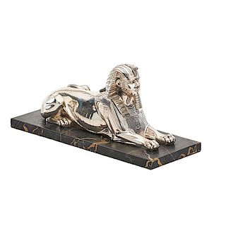 SILVER PLATED SPHINX SCULPTURE