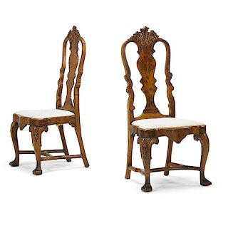 PORTUGESE ROCOCO STYLE WALNUT SIDE CHAIRS