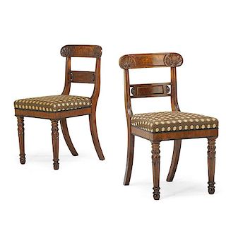 PAIR OF CLASSICAL MAHOGANY SIDE CHAIRS