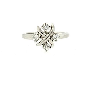 Tiffany &amp; Co Schlumberger Lynn Platinum Diamond Ring