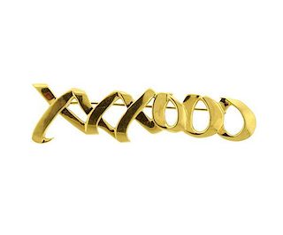 Tiffany &amp; Co Picasso 18k Gold XO Brooch Pin