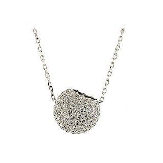 Boucheron 18K Gold Diamond Black Diamond Macaron Pendant Necklace