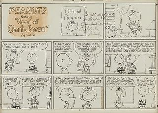 Original Peanuts Comic Strip Charles Schulz 1973
