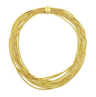 Marco Bicego Cairo 18k Gold 9 Strand Woven Collar Necklace