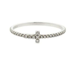 Tiffany &amp; Co T Wire 18k Gold Diamond Ring
