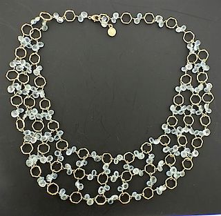 Dominique Cohen 18k Gold Aquamarine Necklace