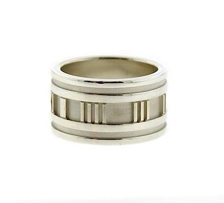 Tiffany &amp; Co Atlas Sterling Wide Band Ring