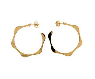 MontBlanc 18K Gold Hoop Earrings
